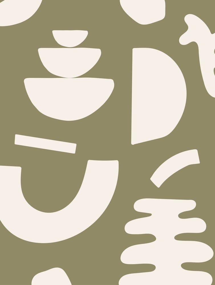 Abstract Shapes - Olive Green