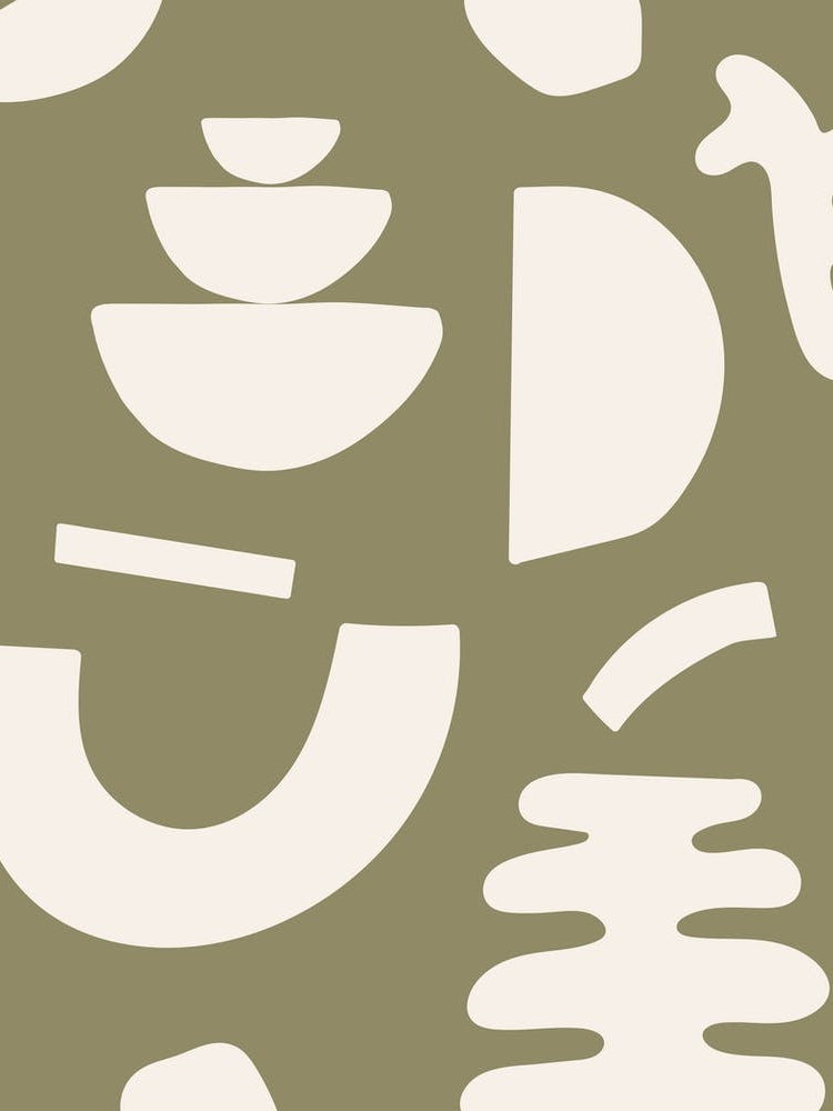 Abstract Shapes - Olive Green