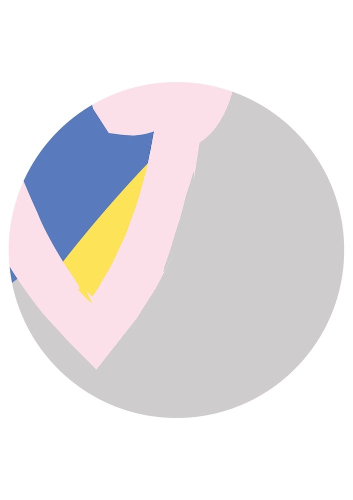 Abstract Grey Circle with Pink