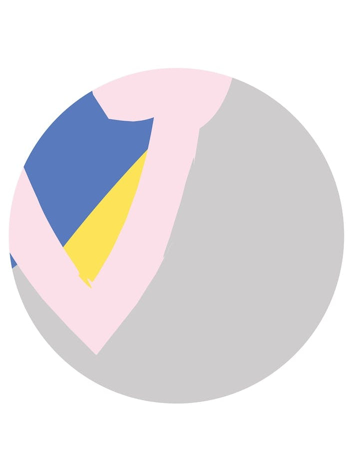 Abstract Grey Circle with Pink