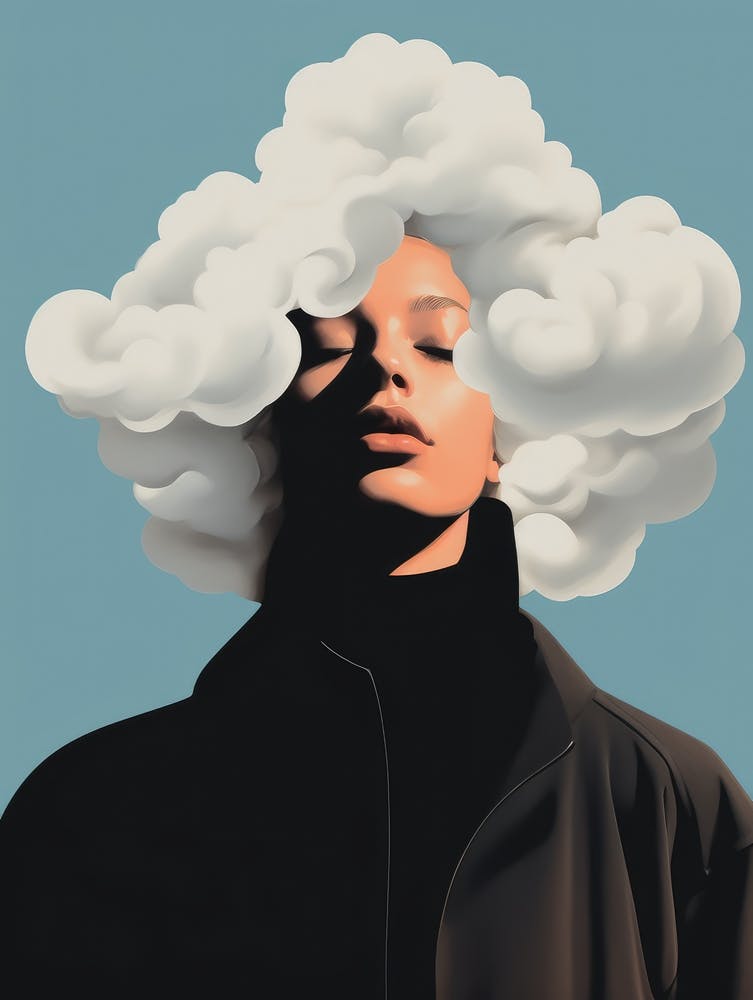 Woman With A Cloud On Her Head