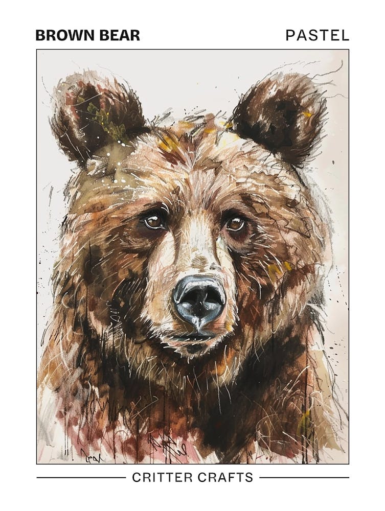 Brown Bear Pastel Watercolour 1 Poster