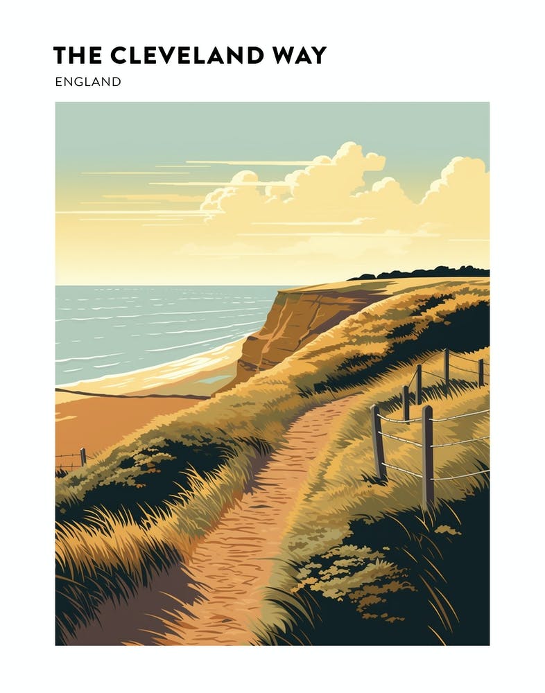 The Cleveland Way England 1 Hiking Trail Landscape Poster