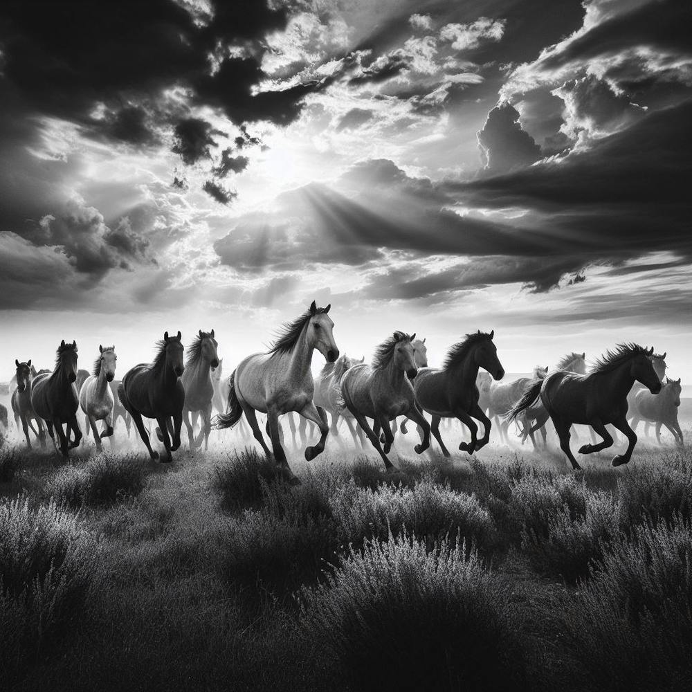 Chevaux Dans Le Ciel