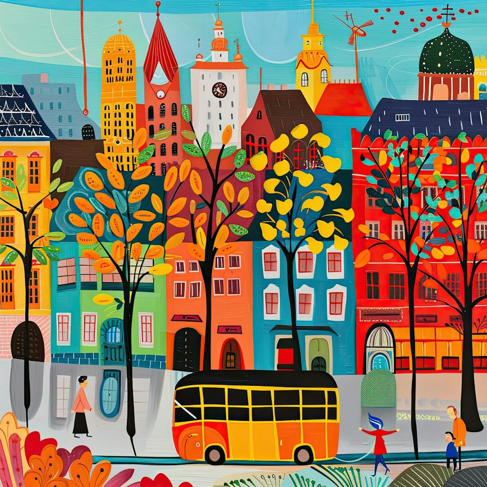 Kids Travel Illustration Warsaw 2