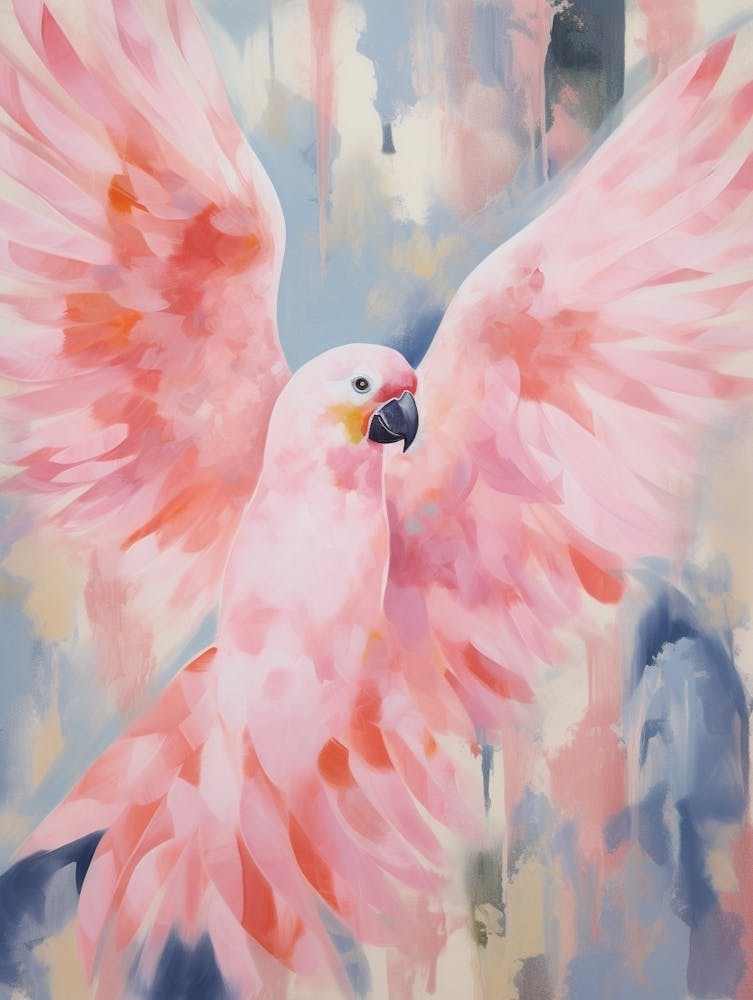 Pink Ethereal Bird Painting Macaw 6