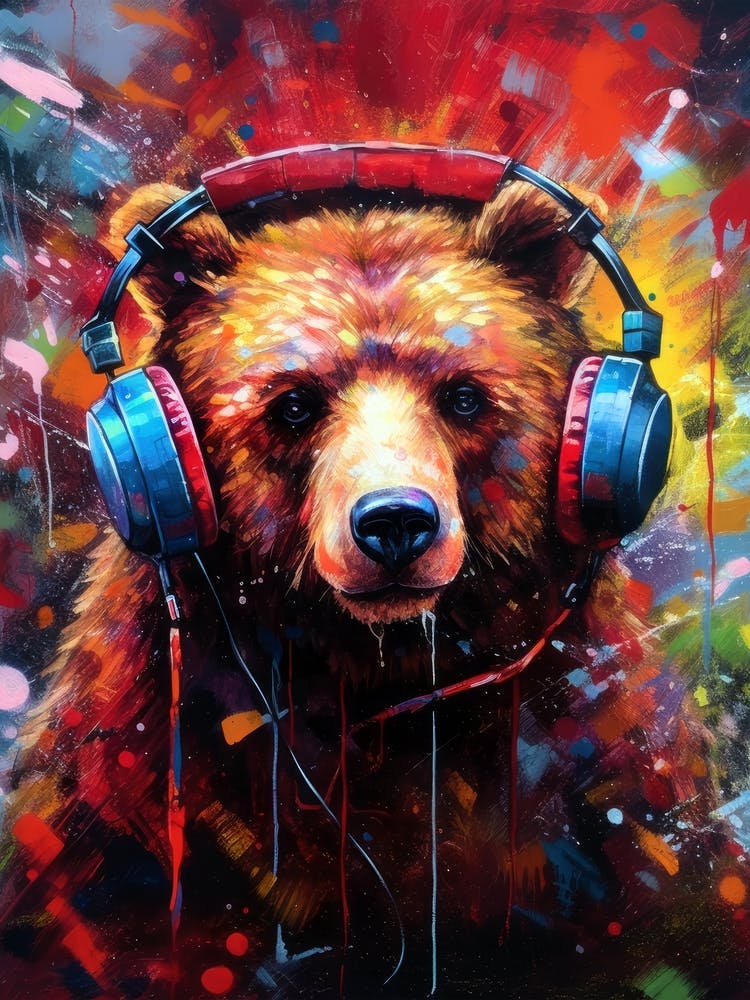 Bear With Headphones animal
