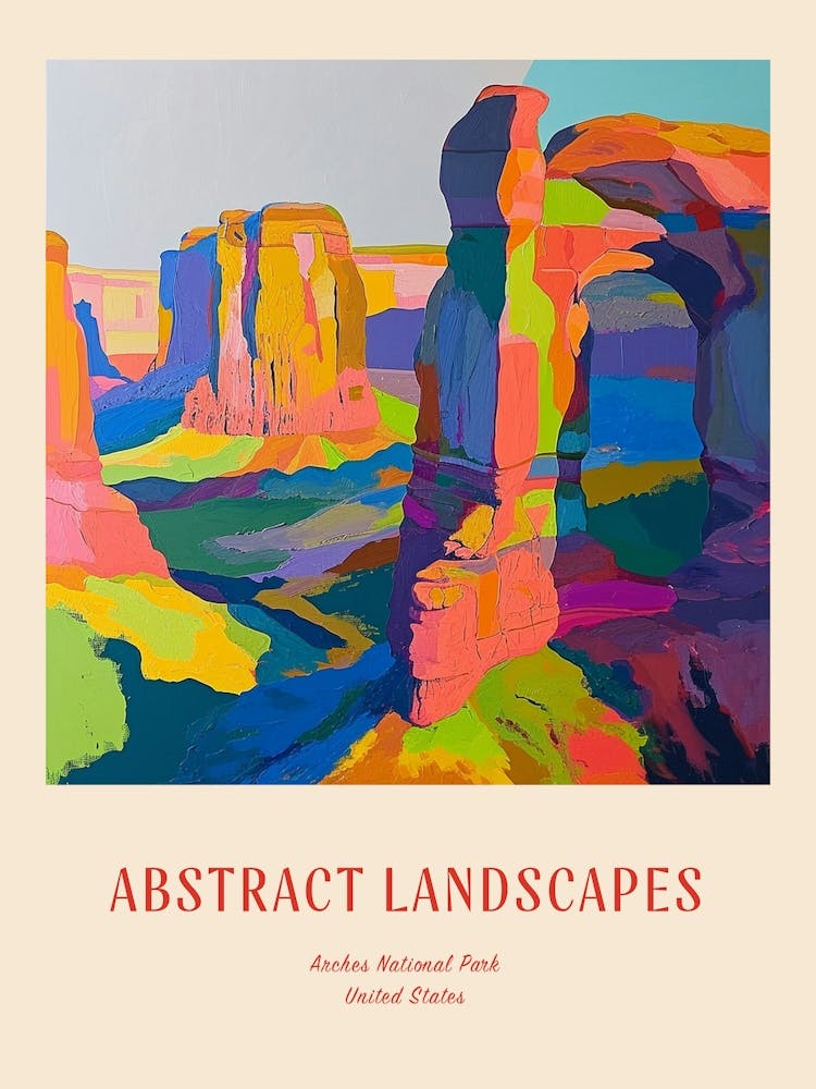 Colourful Abstract Arches National Park Usa 4 Poster