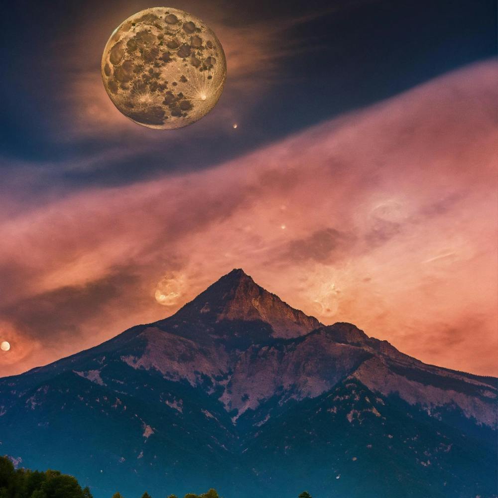 Full Moon Over Mountain