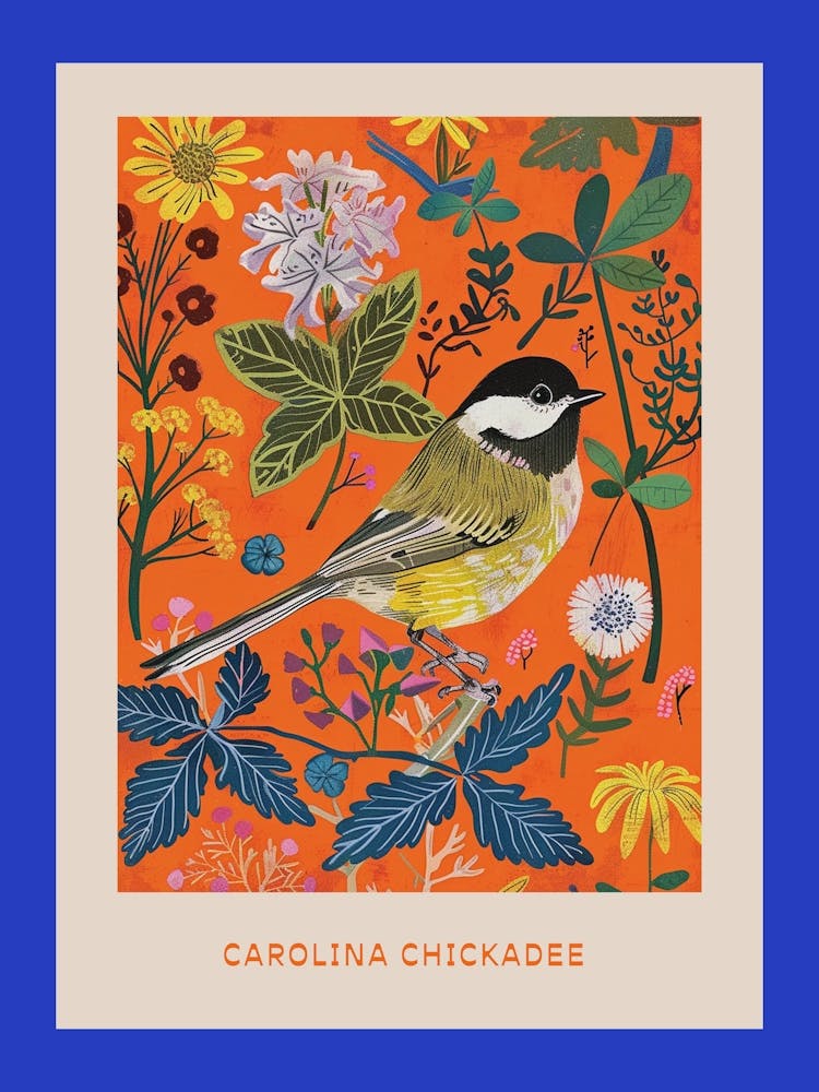 Spring Birds Poster Carolina Chickadee 2