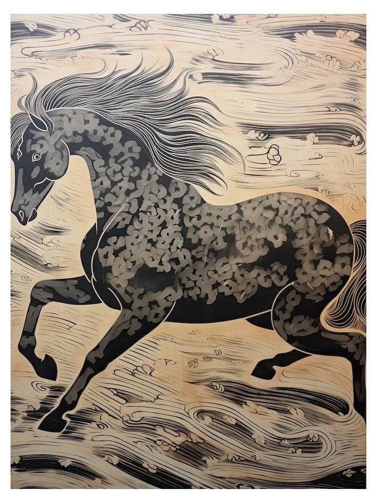 A Horse Painting In The Style Of Sgraffito 4