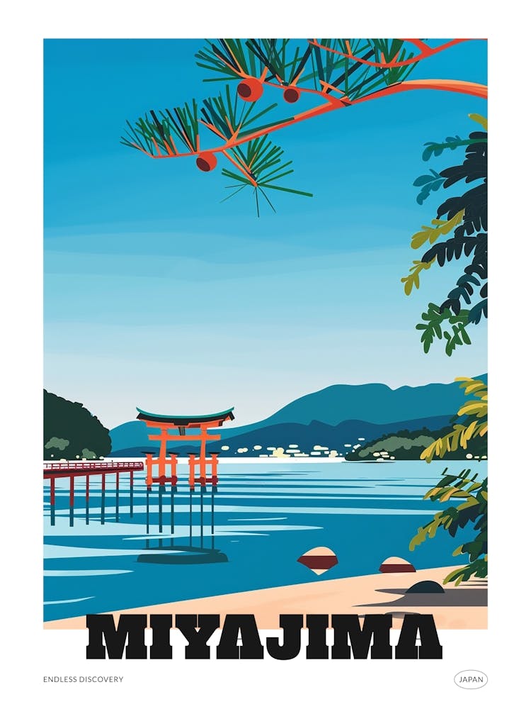 Miyajima Japan 3 Colourful Travel Poster