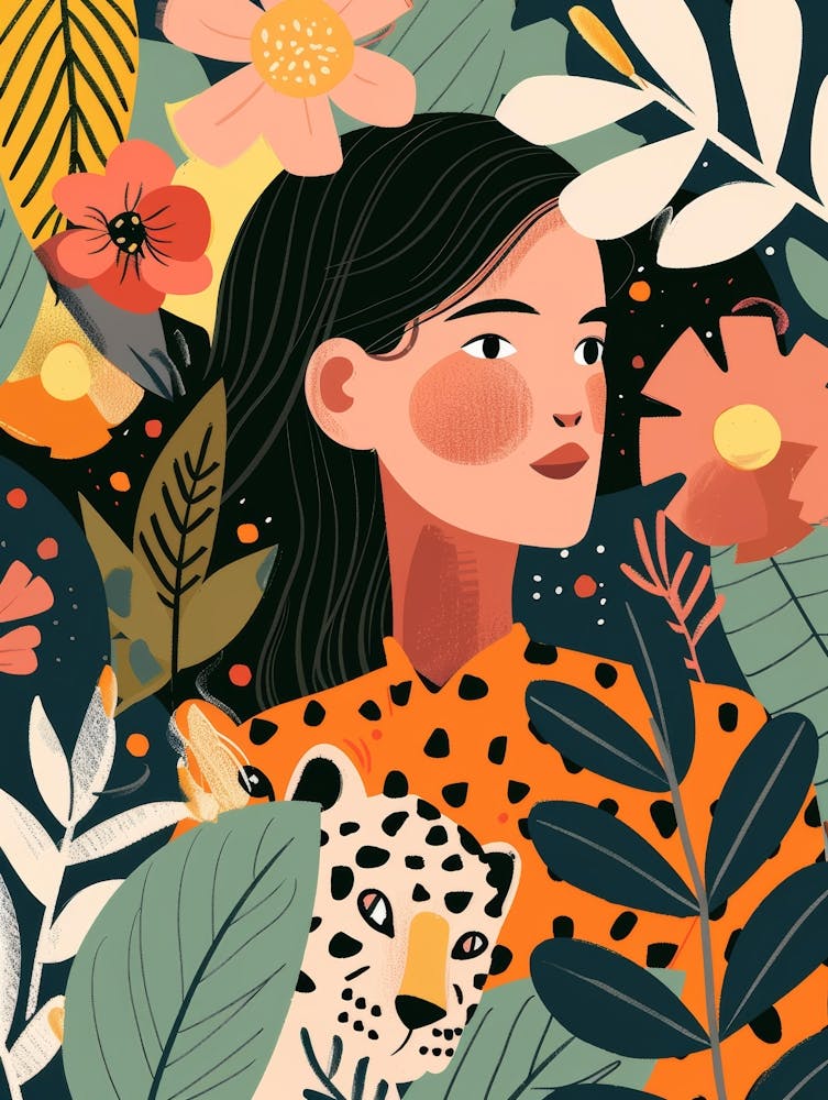 Asian Girl With Leopard