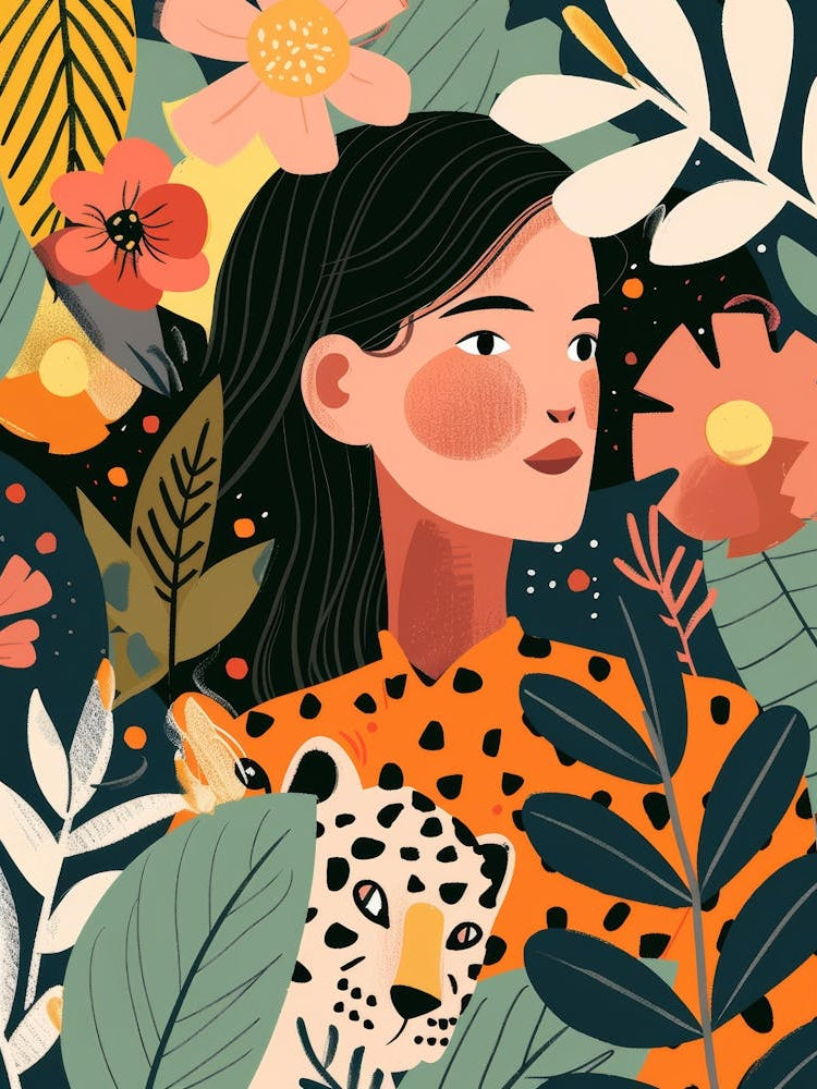 Asian Girl With Leopard