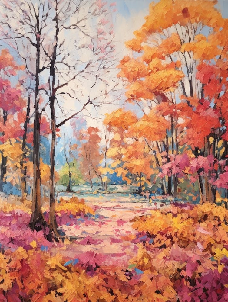 Autumn Gardens Painting Geelong Botanic Gardens Australia