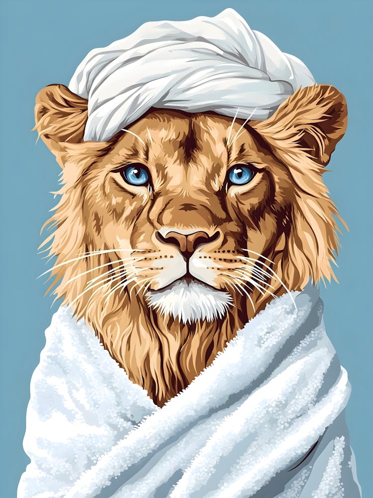 Lion In A Towel