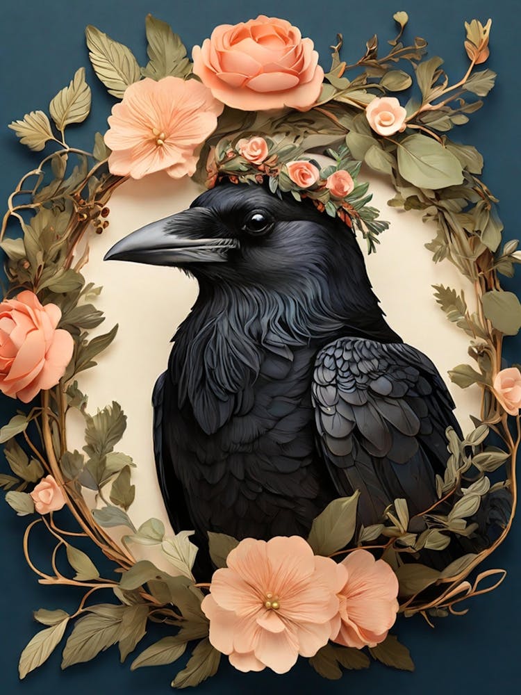 Crow In A Wreath 1