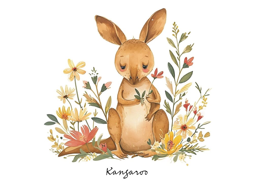 Little Floral Kangaroo 3 Poster