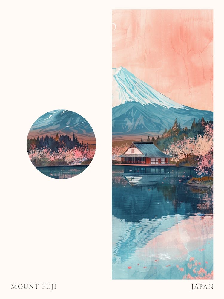 Mount Fuji Japan 8 Cut Out Travel Poster