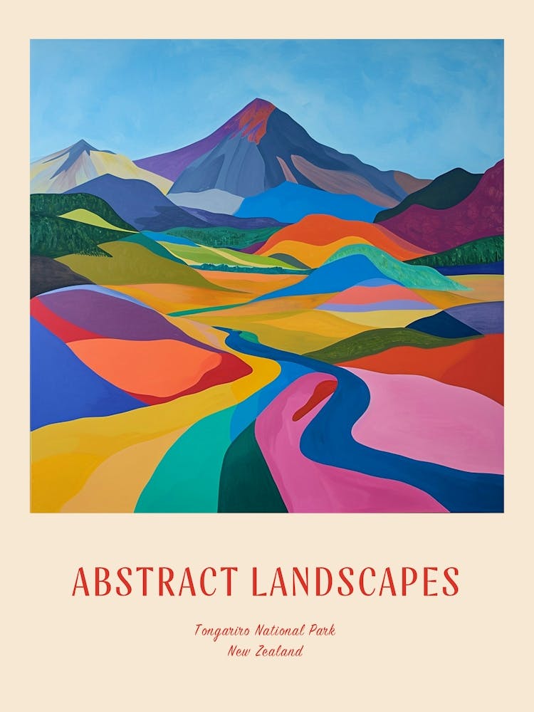 Colourful Abstract Tongariro National Park New Zealand 2 Poster