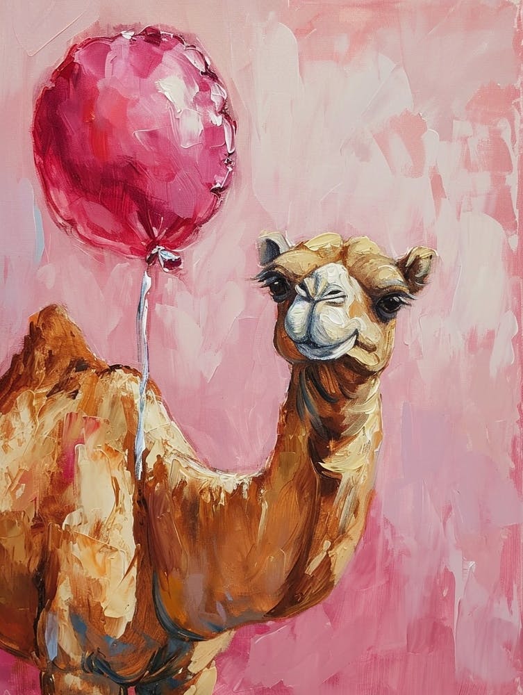 Cute Camel With Balloon