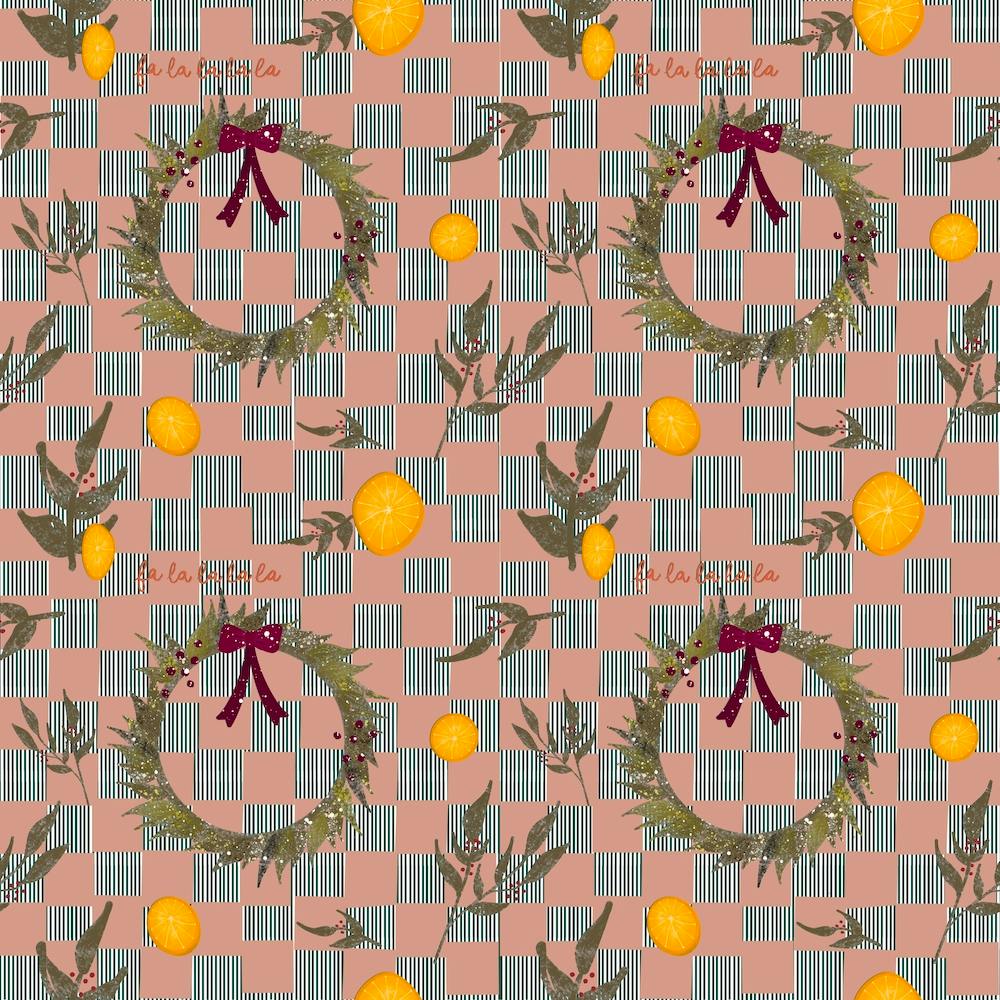 Mauve Plaid Citrus Wreaths