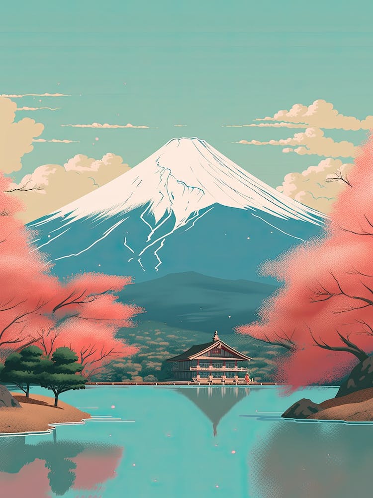 Mount Fuji Japan Travel Illustration 4