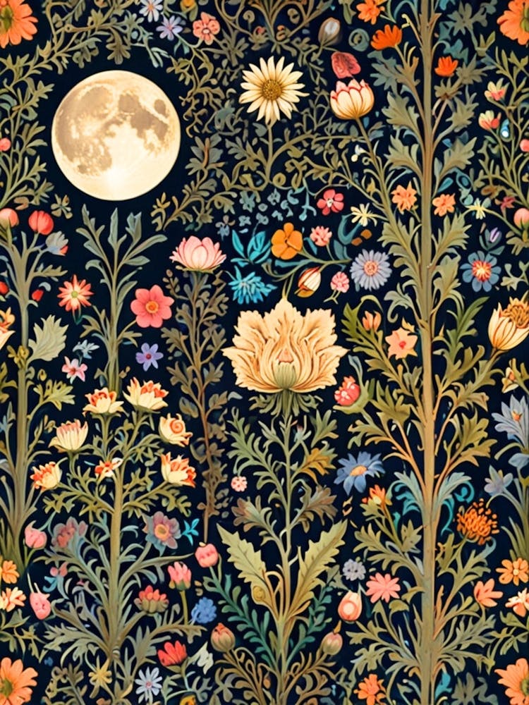 William Morris Moon And Flowers 42