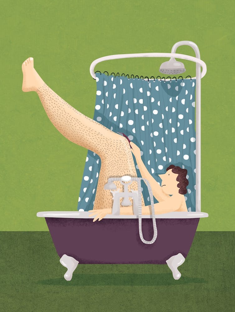 Hairy Legs Shaving in Bath