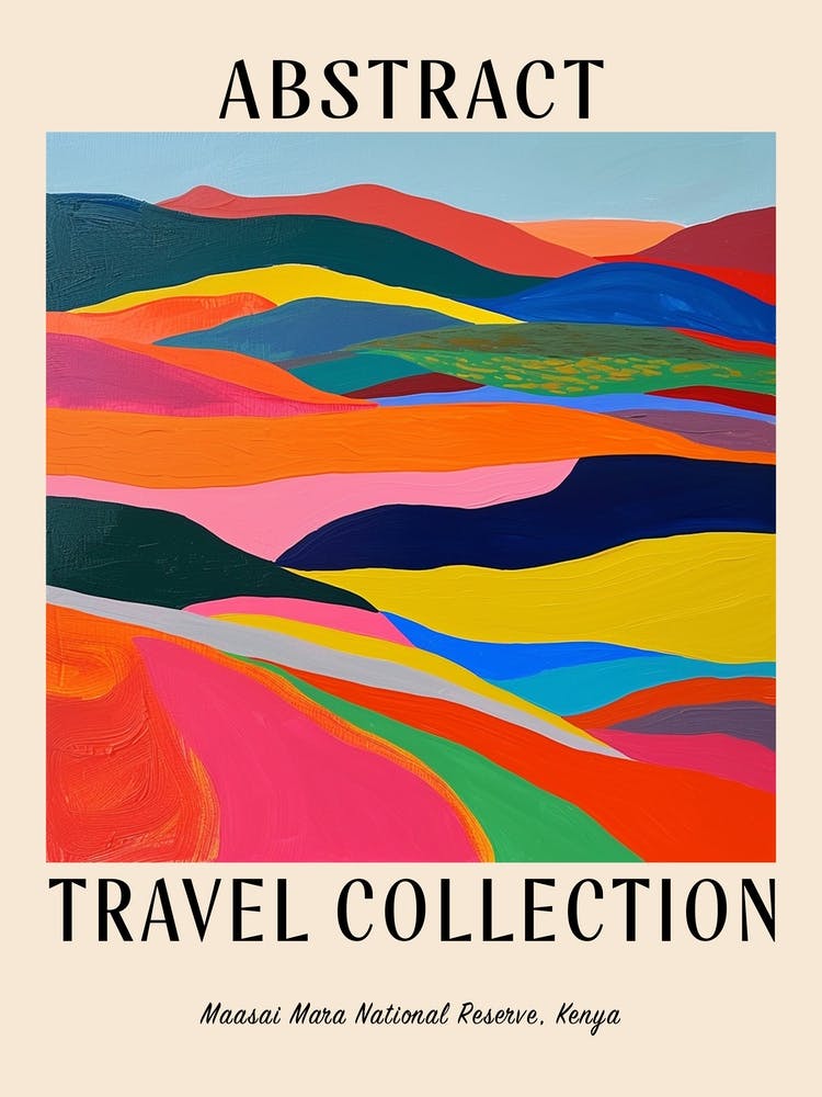 Abstract Travel Collection Poster Maasai Mara National Reserve Kenya 1
