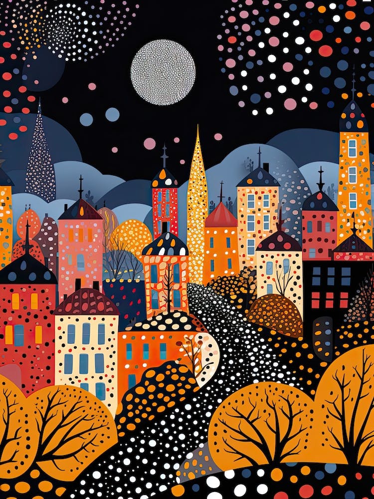 Stockholm, Illustration In The Style Of Pop Art 2