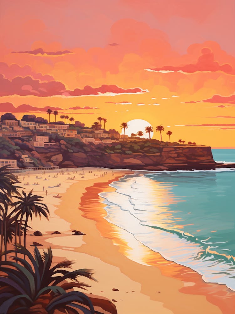 Sunkissed Painting Of Coogee Beach Australia 2