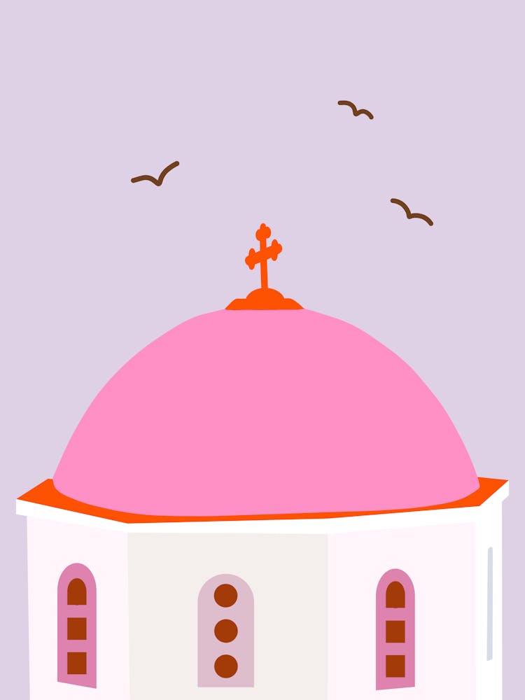 Santorini Reise Griechenland Rosa Und Pastelllila