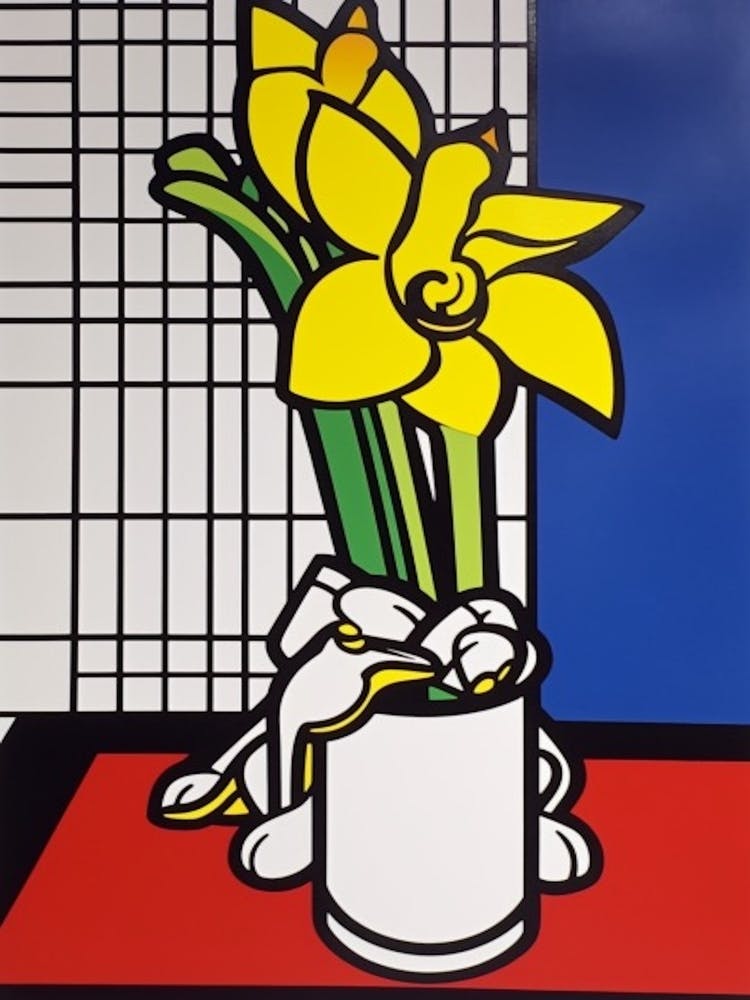 Daffodils Flower Still Life  2 Pop Art Style