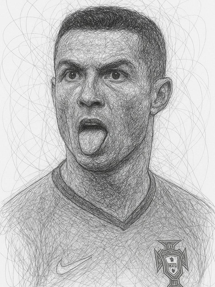 Ronaldo Cr7 Scribble Art
