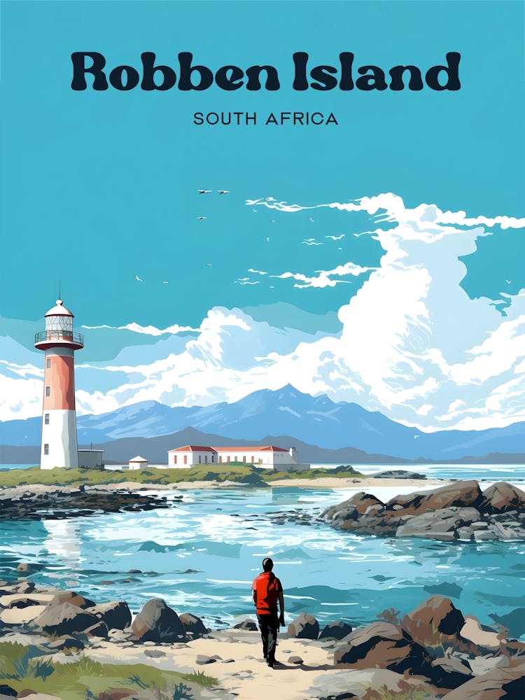 Robben Island South Africa Island Modern Travel Illustration
