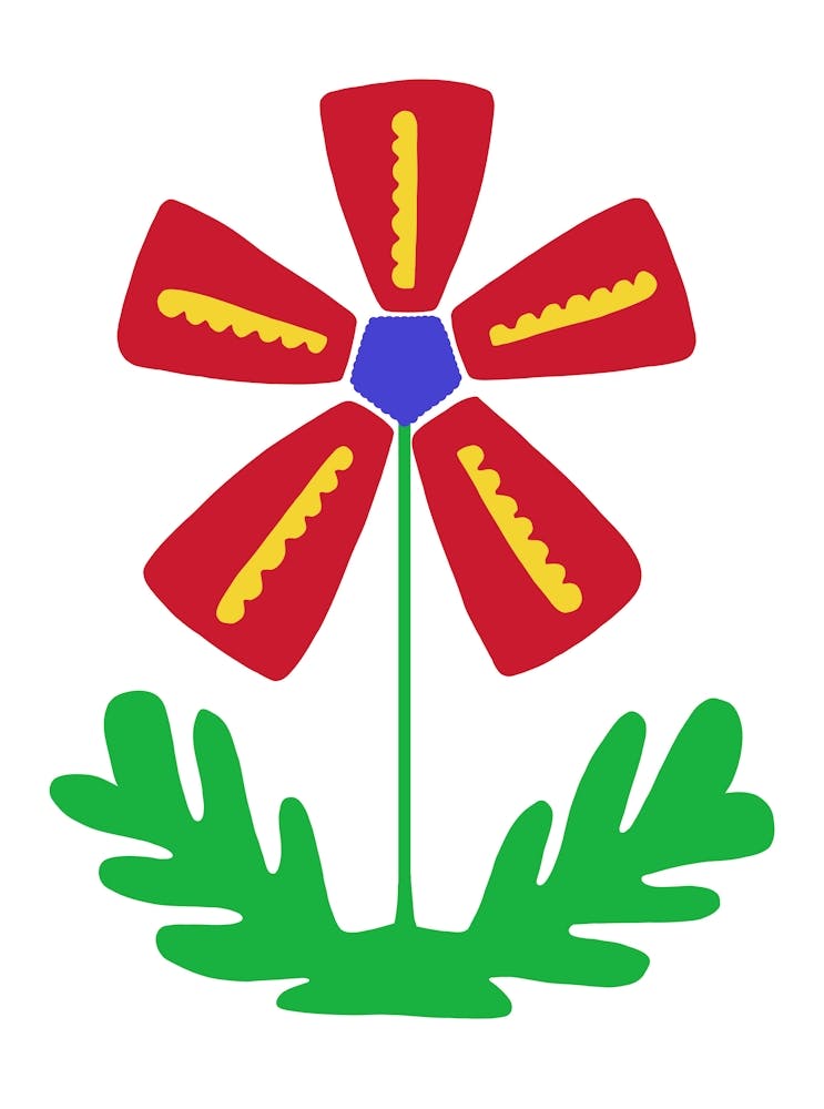 Red Blue Green Flower