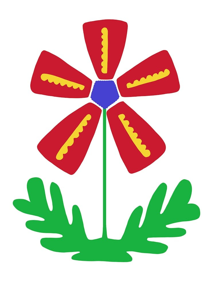 Red Blue Green Flower