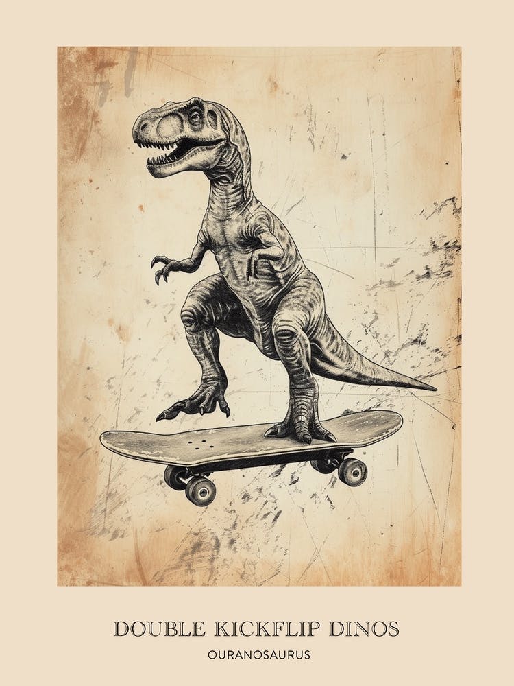 Ouranosaurus Vintage Dinosaur Poster 2