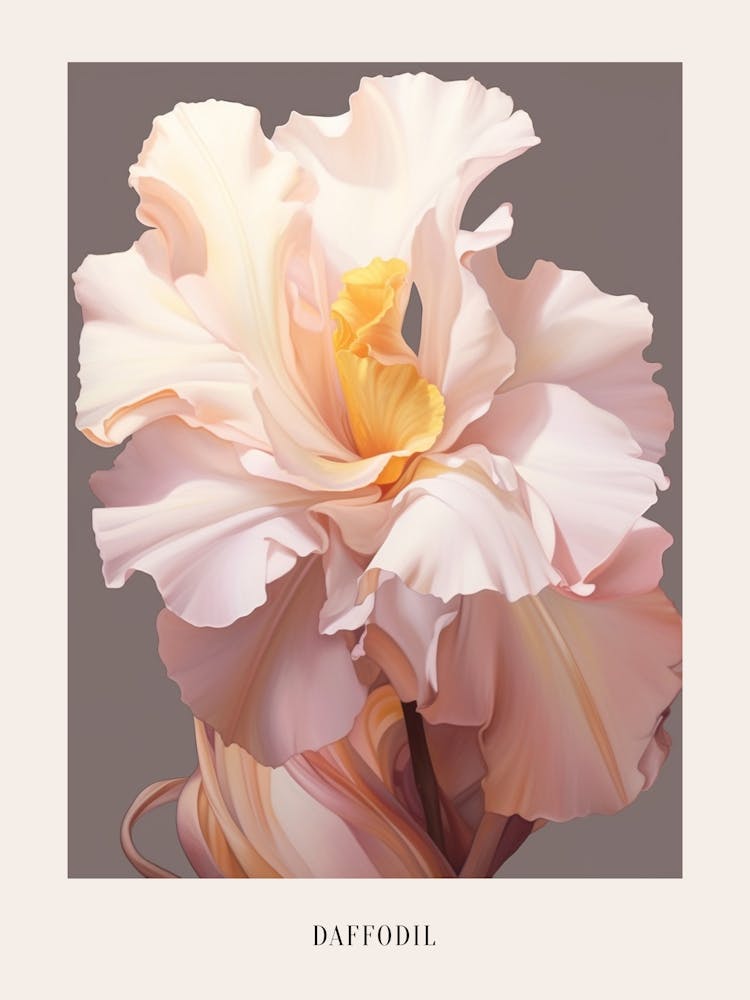 Floral Illustration Daffodil 3 Poster