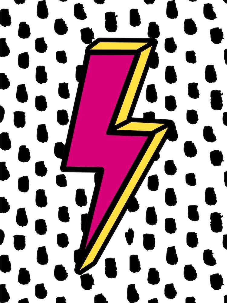 Lightning Bolt Pink & Yellow