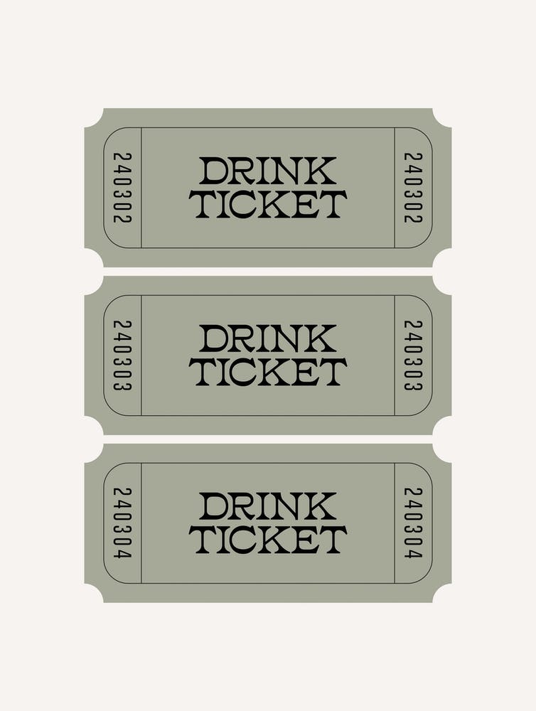 Sage Green Drink Ticket