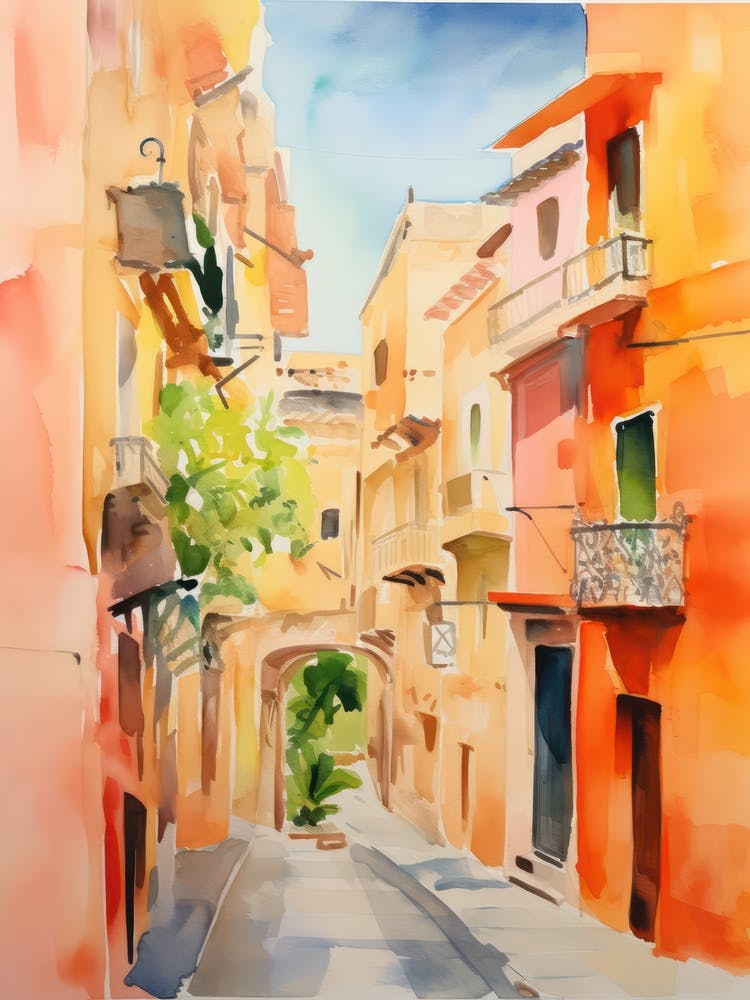 Palermo, Italy Watercolour Streets 2