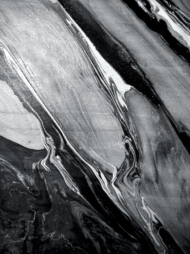Black And White Abstract Painting Print