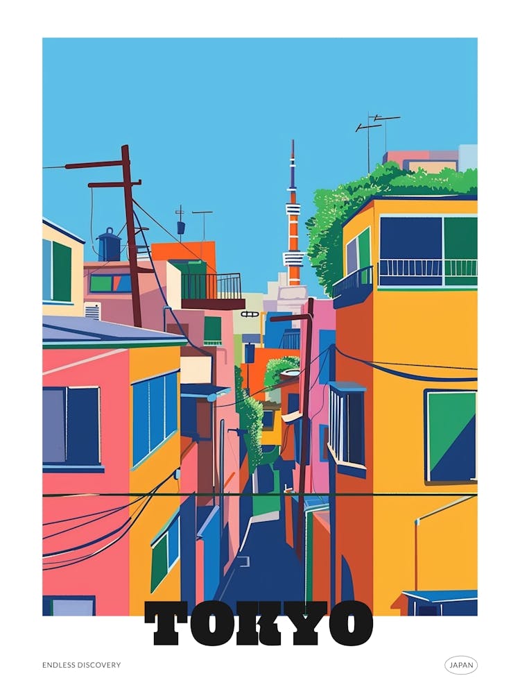 Tokyo Japan 1 Colourful Travel Poster