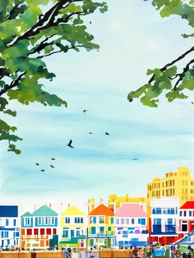 Brighton Beach, East Sussex Contemporary Illustration 3 