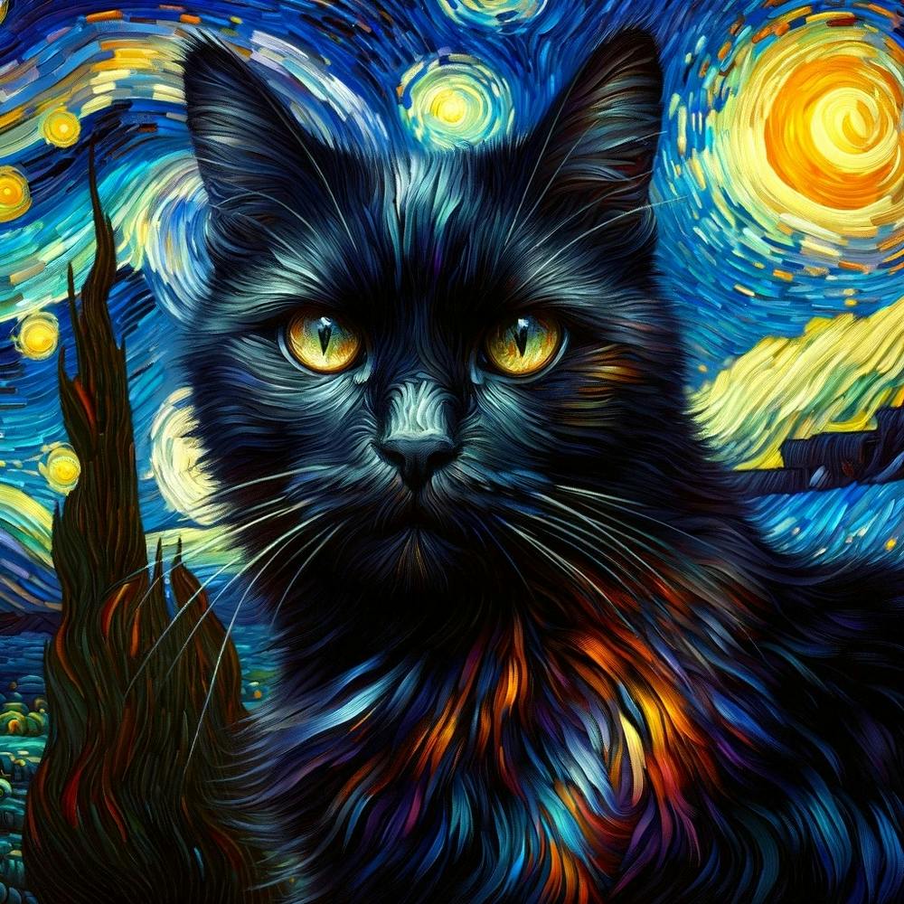 Cat With Starry Sky