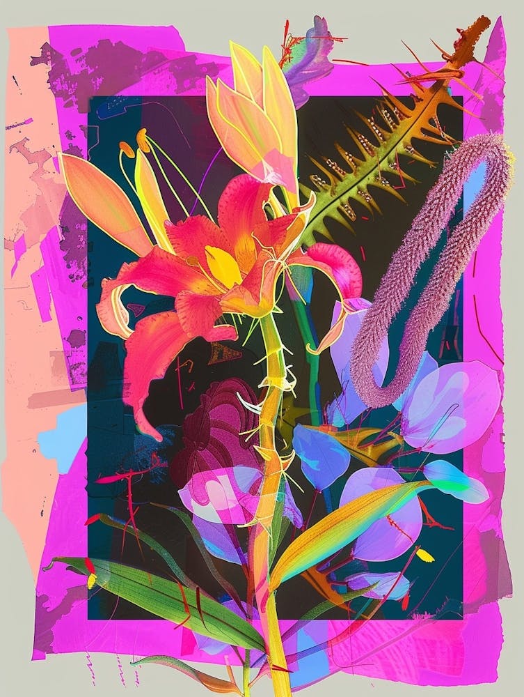 Patte de Kangourou 3 Collage de Fleurs Néon