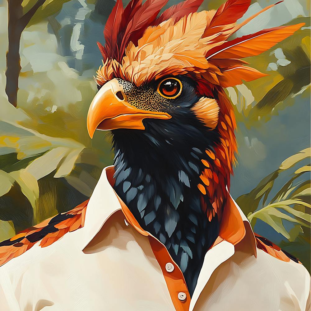 Mythical Bird Human Portrait Background 3