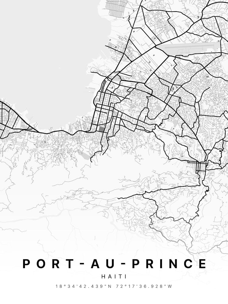 Port Au Prince Haiti White Map